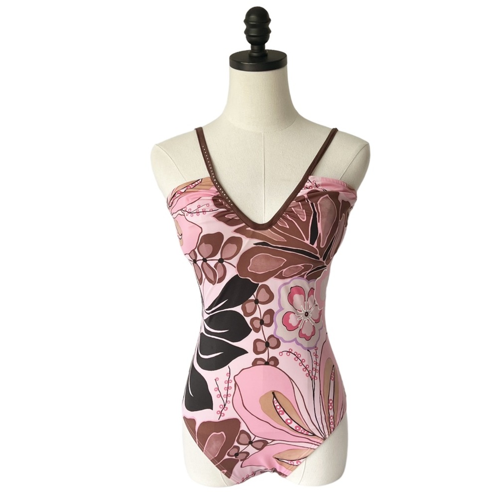Roidal Mod Floral Crystal Underwire One Piece Swimsuit | 8